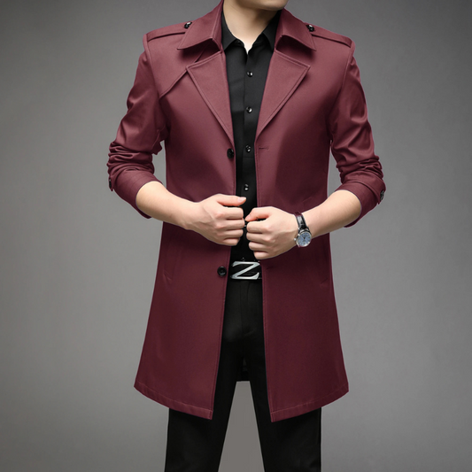Otis | Sophisticated Men's Trench Coat – Timeless Outerwear with Refined Shoulder Accents