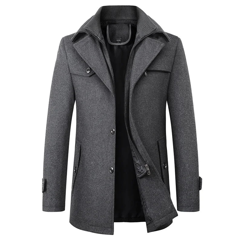 Artisan Crafted Bespoke Wool Overcoat for the Discerning Gentleman