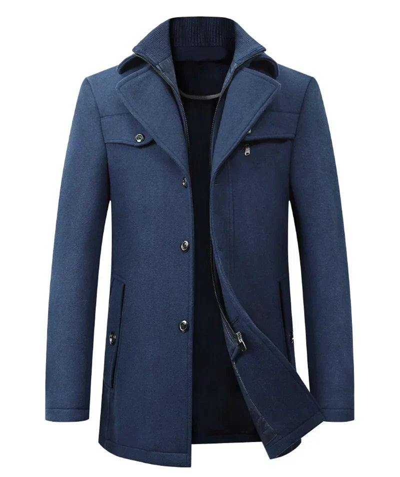Artisan Crafted Bespoke Wool Overcoat for the Discerning Gentleman